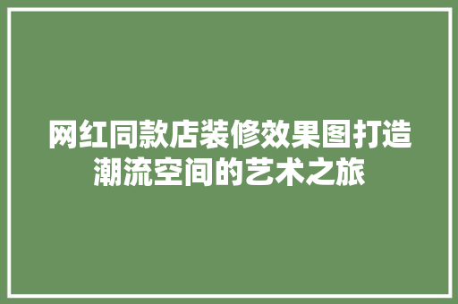 网红同款店装修效果图打造潮流空间的艺术之旅