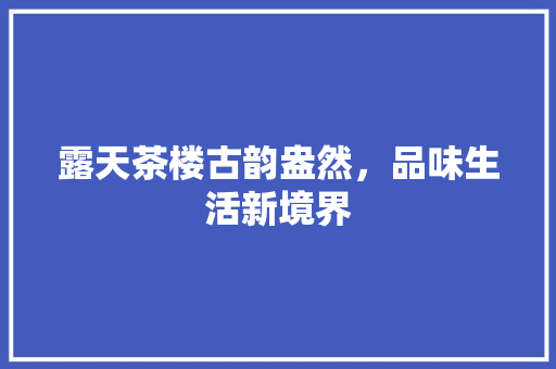 露天茶楼古韵盎然，品味生活新境界  第1张