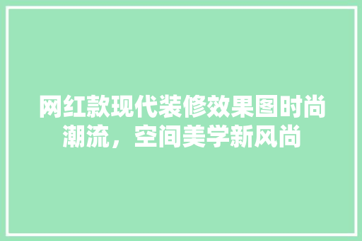 网红款现代装修效果图时尚潮流，空间美学新风尚