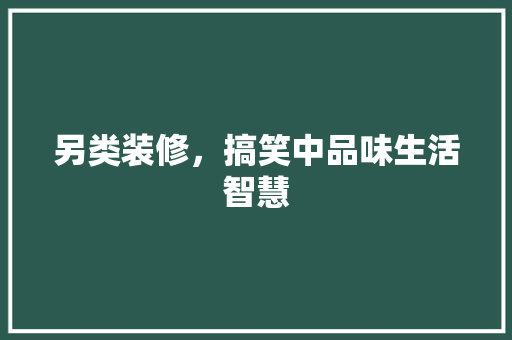 另类装修，搞笑中品味生活智慧