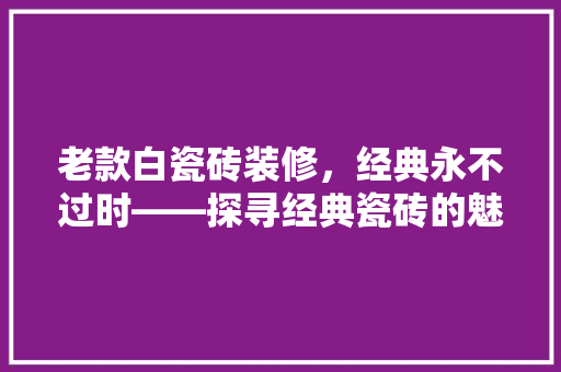 老款白瓷砖装修，经典永不过时——探寻经典瓷砖的魅力