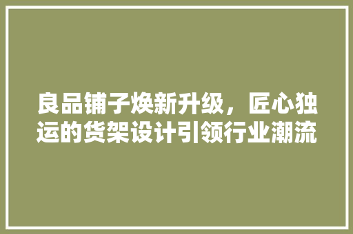 良品铺子焕新升级，匠心独运的货架设计引领行业潮流