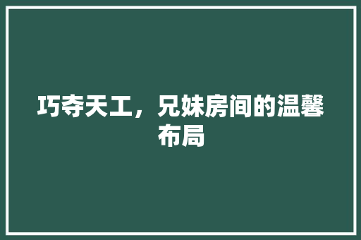 巧夺天工，兄妹房间的温馨布局