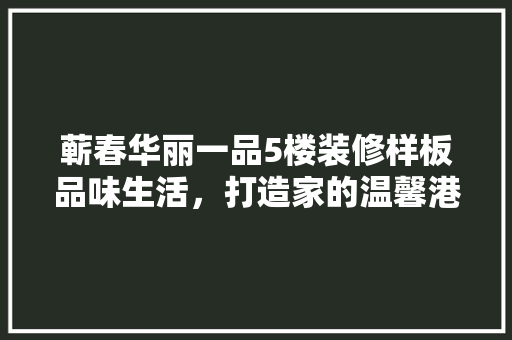 蕲春华丽一品5楼装修样板品味生活，打造家的温馨港湾