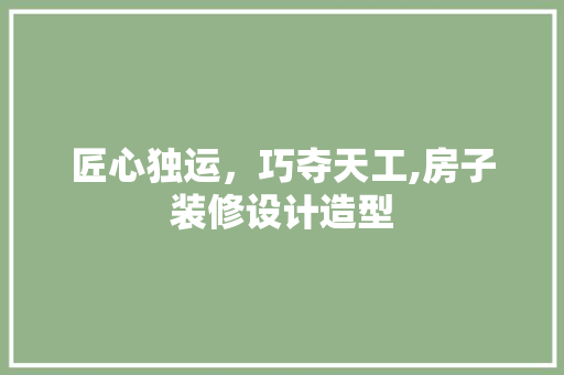 匠心独运，巧夺天工,房子装修设计造型