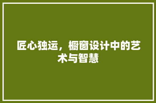 匠心独运，橱窗设计中的艺术与智慧