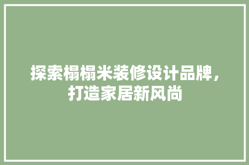 探索榻榻米装修设计品牌，打造家居新风尚