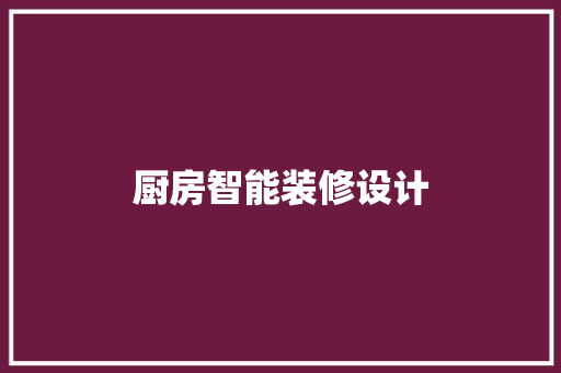 厨房智能装修设计