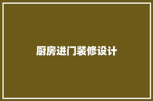 厨房进门装修设计