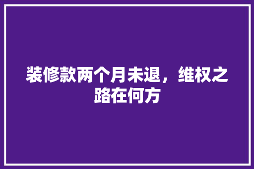 装修款两个月未退，维权之路在何方