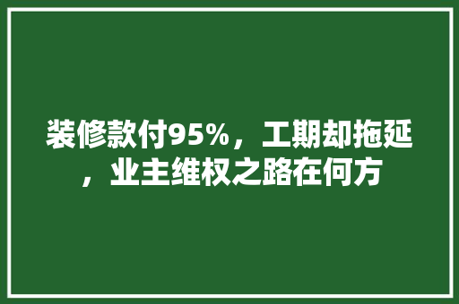 装修款付95%，工期却拖延，业主维权之路在何方
