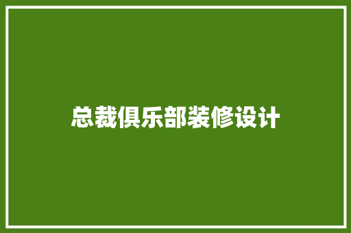 总裁俱乐部装修设计