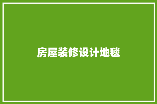 房屋装修设计地毯