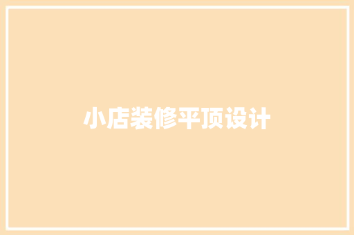 小店装修平顶设计