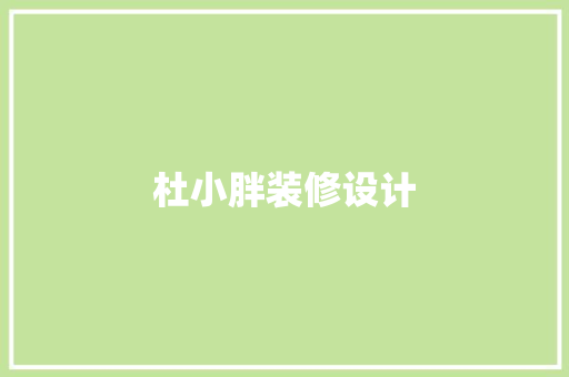 杜小胖装修设计