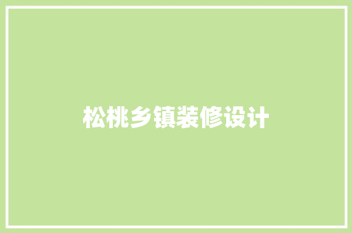 松桃乡镇装修设计