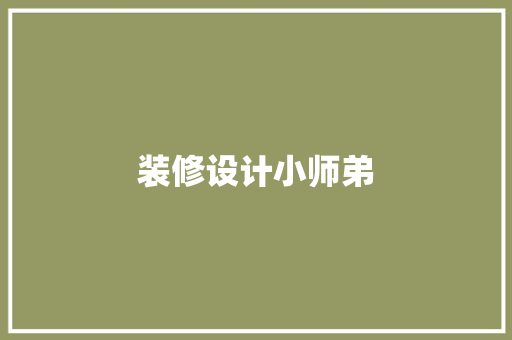 装修设计小师弟