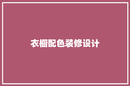 衣橱配色装修设计