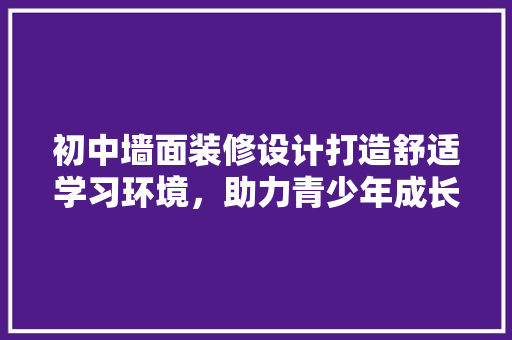 初中墙面装修设计打造舒适学习环境，助力青少年成长