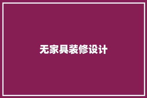 无家具装修设计