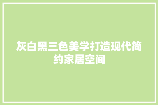 灰白黑三色美学打造现代简约家居空间