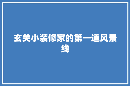 玄关小装修家的第一道风景线