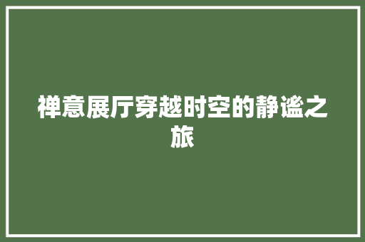 禅意展厅穿越时空的静谧之旅
